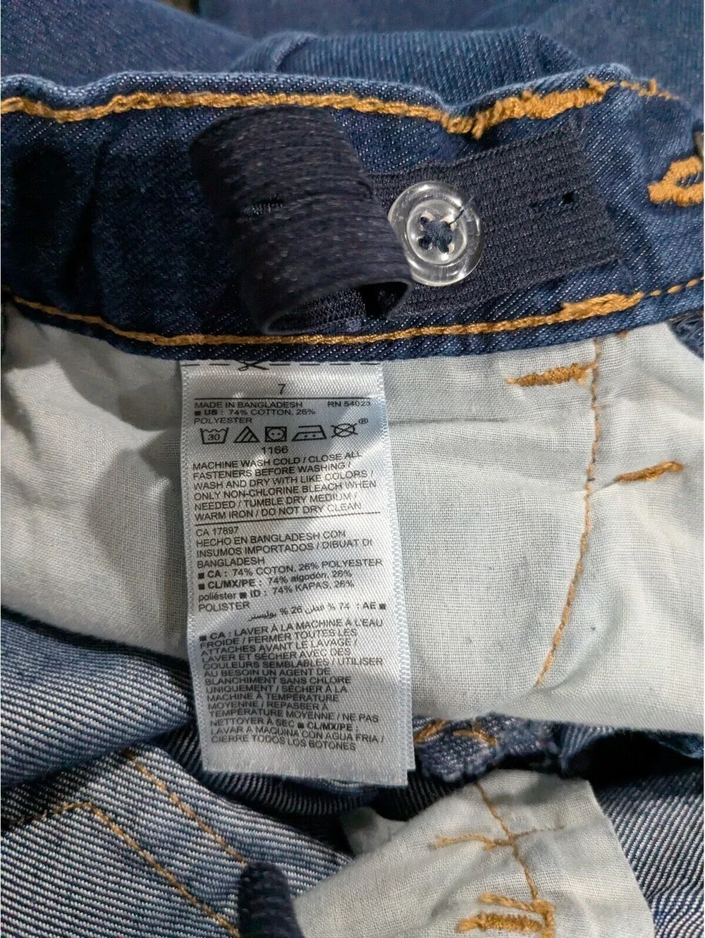 Old Navy Boys Wow Skinny Jeans, Dark Indigo Wash, Size 7, Adjustable Waist
